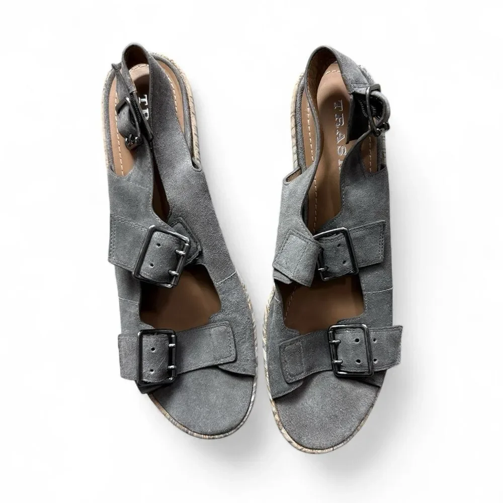 Track Gray Suede Wedge Patsy Wedge Sandals